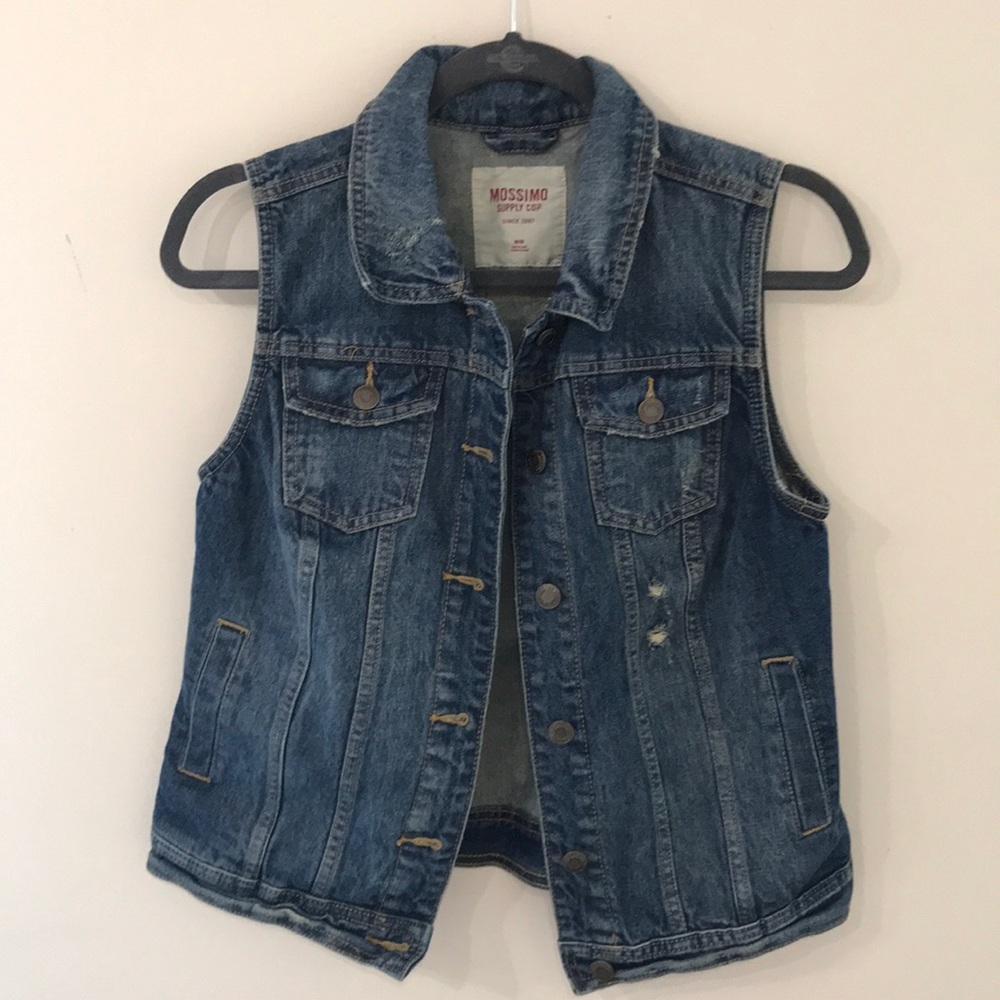 Denim Cut Sleeves Jacket